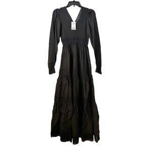 HOUSE OF WIDOW Black Long Sleeves Flowy Maxi Dress Medium BNWT